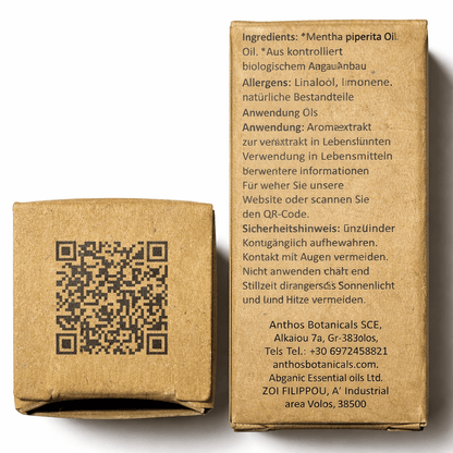Pfefferminzöl Bio 12 ml – 100 % naturrein | Lebensmittelqualität